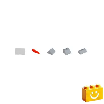   Q-BRiCKS | 150 db-os, 100% kompatibilis építőkocka készlet | világosszürke tetőelemek