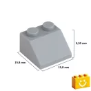 Q-BRiCKS | 150 db-os, 100% kompatibilis építőkocka készlet | világosszürke tetőelemek
