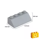 Q-BRiCKS | 150 db-os, 100% kompatibilis építőkocka készlet | világosszürke tetőelemek
