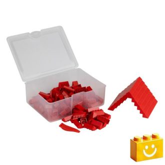   Q-BRiCKS | 150 db-os, 100% kompatibilis építőkocka készlet | piros tetőelemek