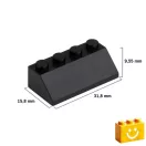 Q-BRiCKS | 150 db-os, 100% kompatibilis építőkocka készlet | fekete tetőelemek