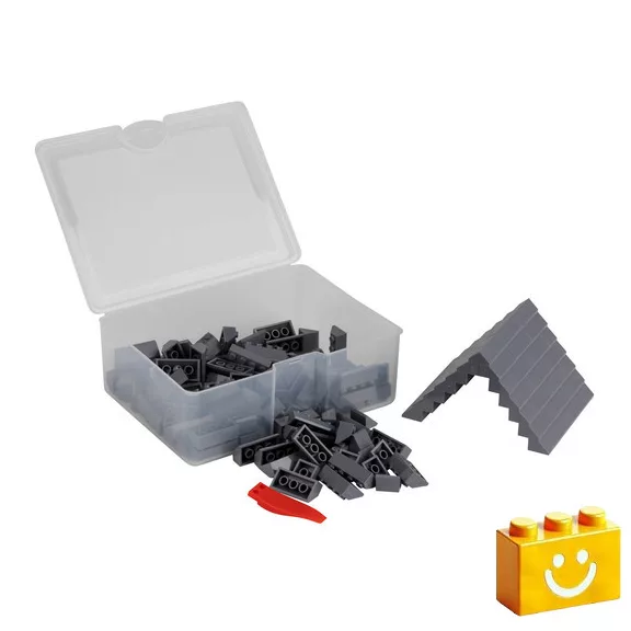 Q-BRiCKS | 150 db-os, 100% kompatibilis építőkocka készlet | sötétszürke tetőelemek Q-BRiCKS | 150 db-os, 100% kompatibilis építőkocka készlet | sötétszürke tetőelemek