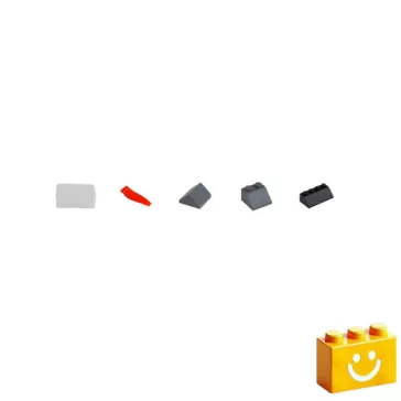   Q-BRiCKS | 150 db-os, 100% kompatibilis építőkocka készlet | sötétszürke tetőelemek