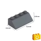 Q-BRiCKS | 150 db-os, 100% kompatibilis építőkocka készlet | sötétszürke tetőelemek Q-BRiCKS | 150 db-os, 100% kompatibilis építőkocka készlet | sötétszürke tetőelemek