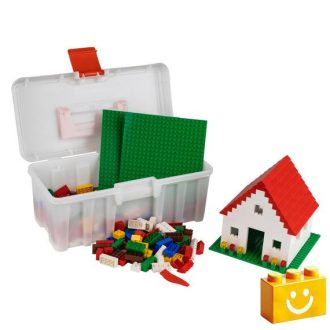   Q-BRiCKS | 400 db-os, 100% kompatibilis építőkocka készlet | házikó alapszínekben