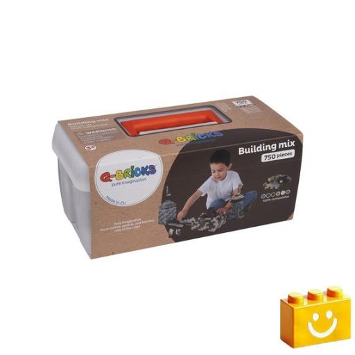 Q-BRiCKS | 750 db-os vegyes, 100% kompatibilis építőkocka készlet különböző színekben(alapkockák)