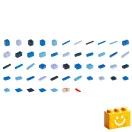 Q-BRiCKS | 600 db-os vegyes kék, 100% kompatibilis építőkocka készlet (alapkockák)