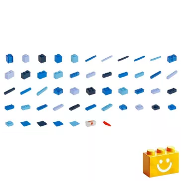   Q-BRiCKS | 600 db-os vegyes kék, 100% kompatibilis építőkocka készlet (alapkockák)