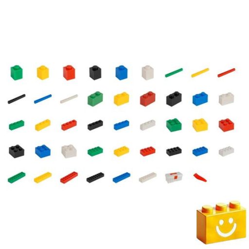 Q-BRiCKS | 500 db-os vegyes, 100% kompatibilis építőkocka készlet alapszínekben (alapkockák)
