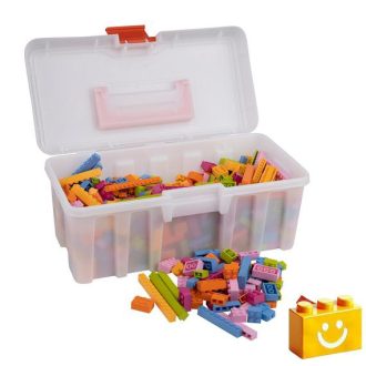   Q-BRiCKS | 650 db-os vegyes, 100% kompatibilis építőkocka készlet vidám virág színekben (alapkockák)