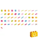 Q-BRiCKS | 650 db-os vegyes, 100% kompatibilis építőkocka készlet vidám virág színekben (alapkockák)
