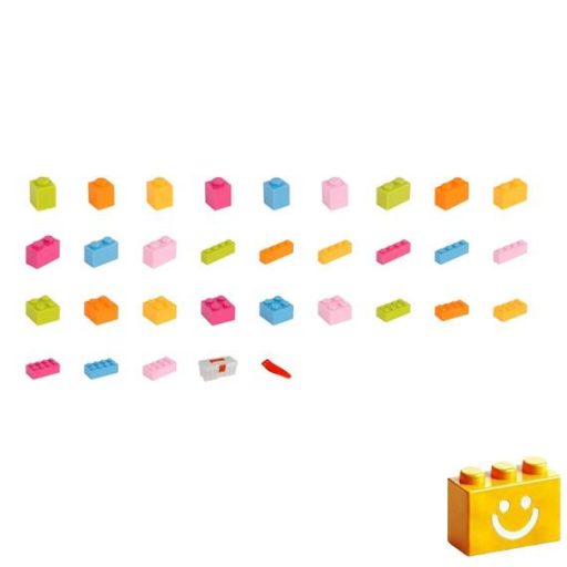Q-BRiCKS | 750 db-os vegyes, 100% kompatibilis építőkocka készlet vidám virág színekben (alapkockák)