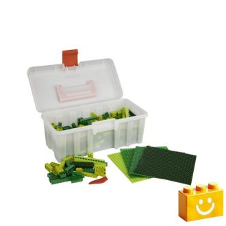   Q-BRiCKS | 600 db-os vegyes zöld, 100% kompatibilis építőkocka készlet (alapkockák)