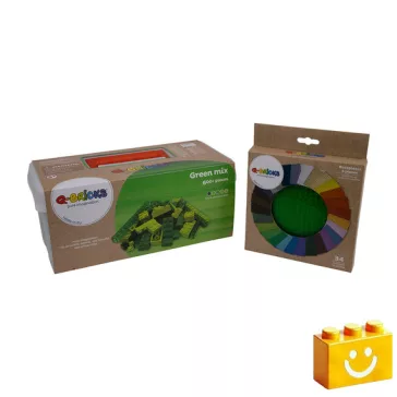   Q-BRiCKS | 600 db-os vegyes zöld, 100% kompatibilis építőkocka készlet (alapkockák)
