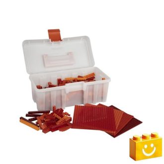   Q-BRiCKS | 600 db-os vegyes piros, 100% kompatibilis építőkocka készlet (alapkockák)