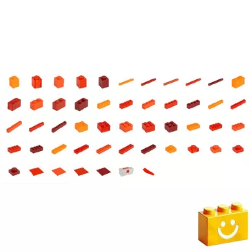   Q-BRiCKS | 600 db-os vegyes piros, 100% kompatibilis építőkocka készlet (alapkockák)