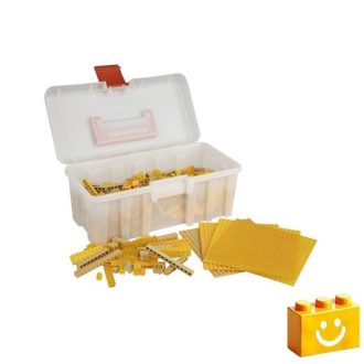   Q-BRiCKS | 600 db-os vegyes sárga, 100% kompatibilis építőkocka készlet (alapkockák)