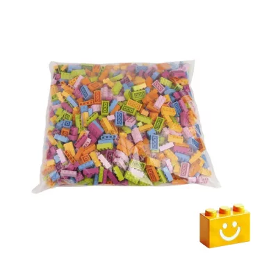   Q-BRiCKS | 1000 db-os vegyes, 100% kompatibilis építőkocka készlet vidám színekben | elsősorban óvodáknak (alapkockák)