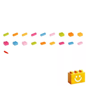   Q-BRiCKS | 1000 db-os vegyes, 100% kompatibilis építőkocka készlet vidám színekben | elsősorban óvodáknak (alapkockák)