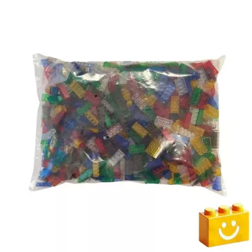   Q-BRiCKS | 1000 db-os vegyes, 100% kompatibilis építőkocka készlet átlátszó színekben | elsősorban óvodáknak (alapkockák)