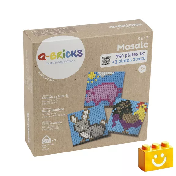 Q-BRiCKS | Háziállatos készségfejlesztő mozaik építőjáték készlet Q-BRiCKS | Háziállatos készségfejlesztő mozaik építőjáték készlet