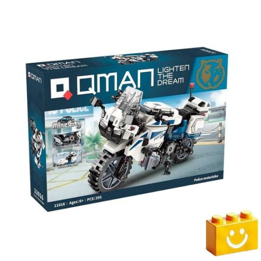 QMAN 11016 - Rendőrmotor építőjáték - 100% kompatibilis minden más kedvelt márkával