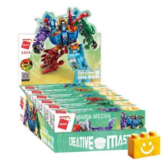   QMAN 1414 - 6 az 1-ben Sura Mecha a dinoszaurusz transformer építőjáték - 100% kompatibilis minden más kedvelt márkával