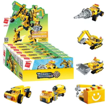   QMAN 1417 - 6 az 1-ben Munkagép robot építőjáték - 100% kompatibilis minden más kedvelt márkával