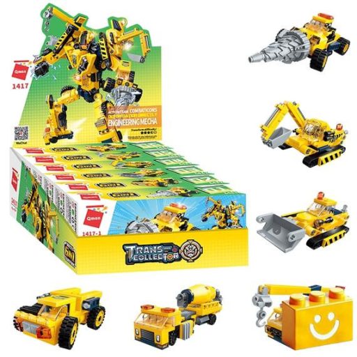 QMAN 1417 - 6 az 1-ben Munkagép robot építőjáték - 100% kompatibilis minden más kedvelt márkával