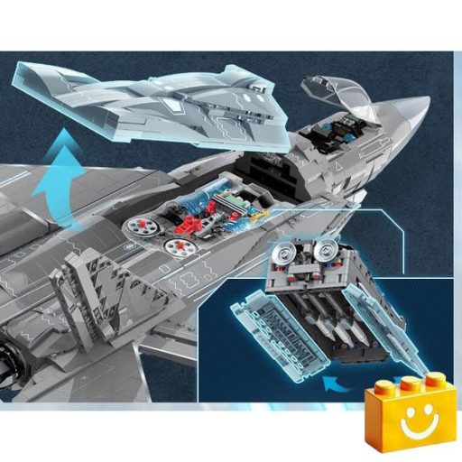 QMAN 23017 - Shenyang J-35 lopakodó hordozó alapú vadászgép - 100% technic-kompatibilis építőjáték