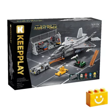   QMAN 23019 - Shenyang J-35 lopakodó hordozó alapú vadászgép és reptéri járművek - 100% technic-kompatibilis építőjáték