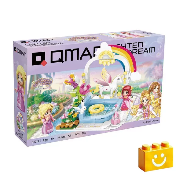 QMAN 32019 - Unicornisos medence építőjáték - 100% kompatibilis minden más kedvelt márkával QMAN 32019 - Unicornisos medence építőjáték - 100% kompatibilis minden más kedvelt márkával