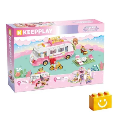   QMAN 33019 Keepplay - Lakókocsi kaland építőjáték - 100% kompatibilis minden más kedvelt márkával