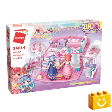   QMAN 34014 - Multicolor Diamond Dressing Box, összecsukható öltözőszoba építőjáték- 100% kompatibilis minden más kedvelt márkával