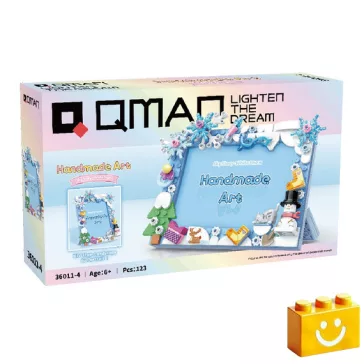   QMAN 36011-4 - Téli világ képkeret építőjáték - 100% kompatibilis minden más kedvelt márkával