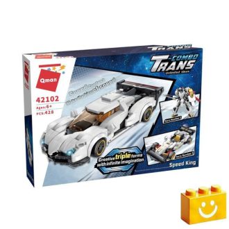   QMAN 42102 - 3 az 1-ben Sportkocsi, Robot, Versenyautó építőjáték - 100% kompatibilis minden más kedvelt márkával
