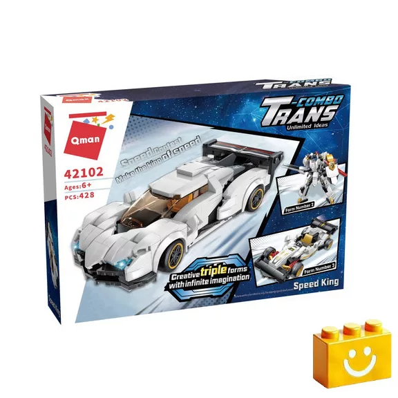 QMAN 42102 - 3 az 1-ben Sportkocsi, Robot, Versenyautó építőjáték - 100% kompatibilis minden más kedvelt márkával QMAN 42102 - 3 az 1-ben Sportkocsi, Robot, Versenyautó építőjáték - 100% kompatibilis minden más kedvelt márkával