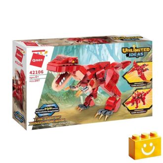  QMAN 42106 - 3 az 1-ben Dinoszauruszok építőjáték - 100% kompatibilis minden más kedvelt márkával