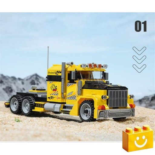 QMAN 42108 - 3 az 1-ben Csőrös kamion, Pick-up, Cross-autó építőjáték - 100% kompatibilis minden más kedvelt márkával