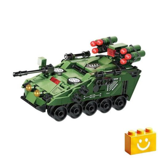 QMAN 42112 - 3 az 1-ben Tank, harcigép, tankelhárító építőjáték - 100% kompatibilis minden más kedvelt márkával