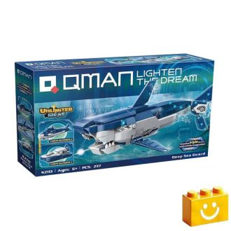   QMAN 42113 - 3 az 1-ben Cápa, tengeralattjáró, járőrhajó építőjáték - 100% kompatibilis minden más kedvelt márkával
