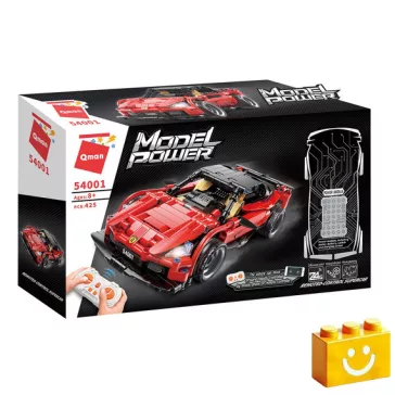   QMAN 54001 - Tech piros sportautó - 100% technic-kompatibilis építőjáték