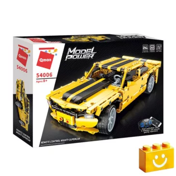   QMAN 54006 - Sárga sportautó - 100% technic-kompatibilis építőjáték