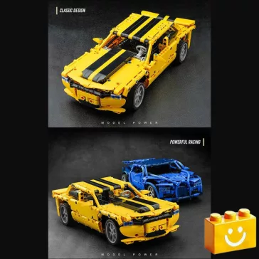   QMAN 54006 - Sárga sportautó - 100% technic-kompatibilis építőjáték