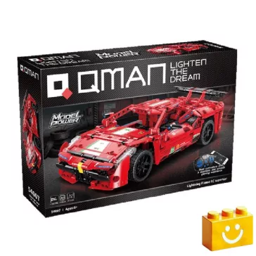   QMAN 54007 - Lightning Flame piros versenyautó - 100% technic-kompatibilis építőjáték