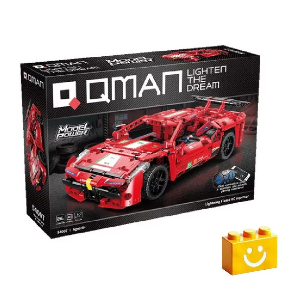QMAN 54007 - Lightning Flame piros versenyautó - 100% technic-kompatibilis építőjáték QMAN 54007 - Lightning Flame piros versenyautó - 100% technic-kompatibilis építőjáték