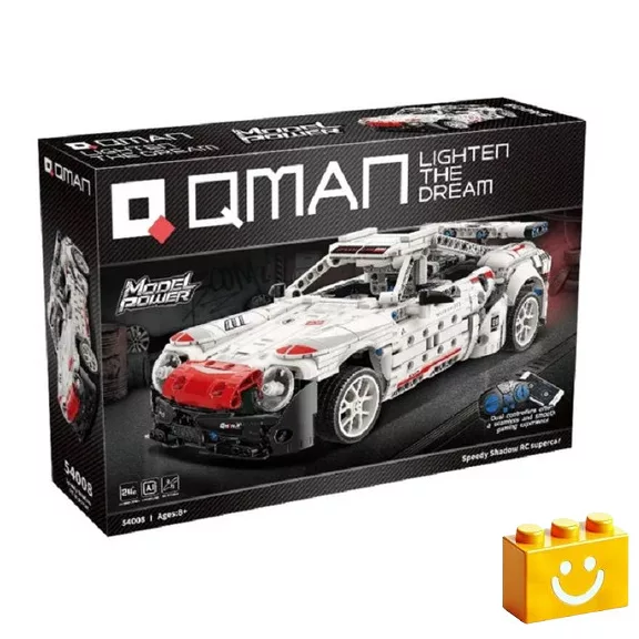 QMAN 54008 - Speedy Shadow fehér sportautó - 100% technic-kompatibilis építőjáték QMAN 54008 - Speedy Shadow fehér sportautó - 100% technic-kompatibilis építőjáték
