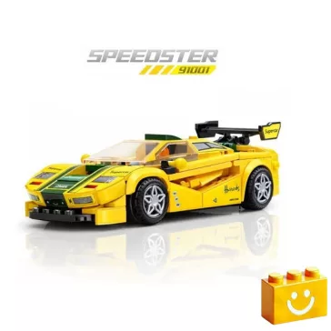   QMAN 91001 - Speedster sárga sportautó építőjáték - 100% kompatibilis minden más kedvelt márkával
