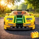 QMAN 91001 - Speedster sárga sportautó építőjáték - 100% kompatibilis minden más kedvelt márkával