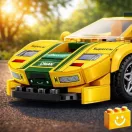 QMAN 91001 - Speedster sárga sportautó építőjáték - 100% kompatibilis minden más kedvelt márkával